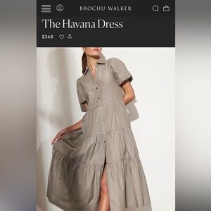 Brochu Walker Tan Tiered Puff Sleeve Sundress